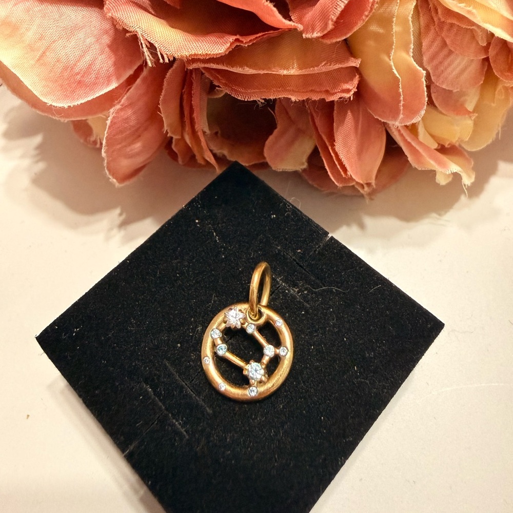 Pandora Gold Gemini Zodiac Dangle Charm Pendant